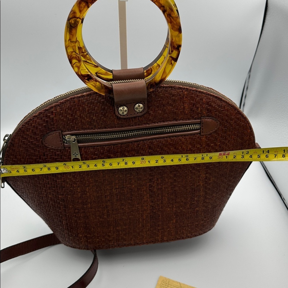 Patricia Nash Mellini Satchel Wavy Woven Raffia Bag Purse With Crossbody Strap - Picture 5 of 11